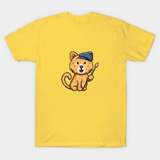 Cute Leopard Artist T-Shirt